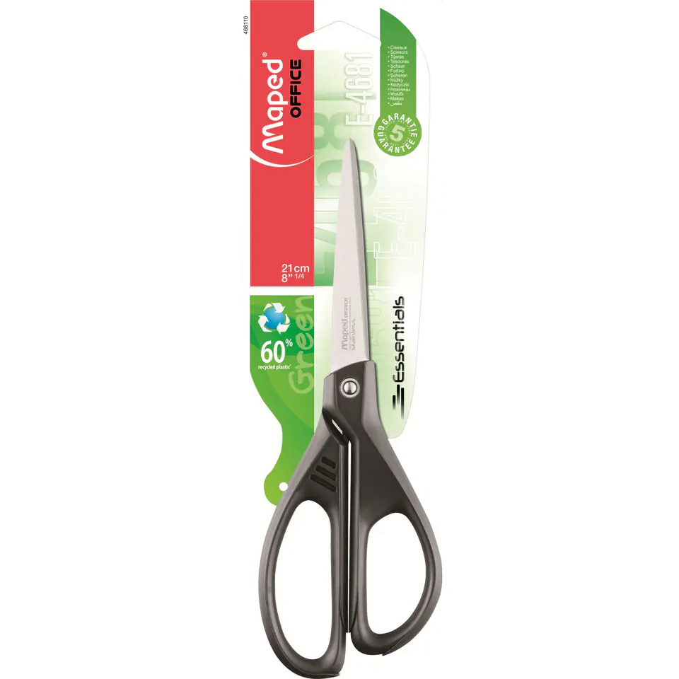 ⁨Scissors GREENLOGIC 21cm asymmetrical MAPED 468110⁩ at Wasserman.eu