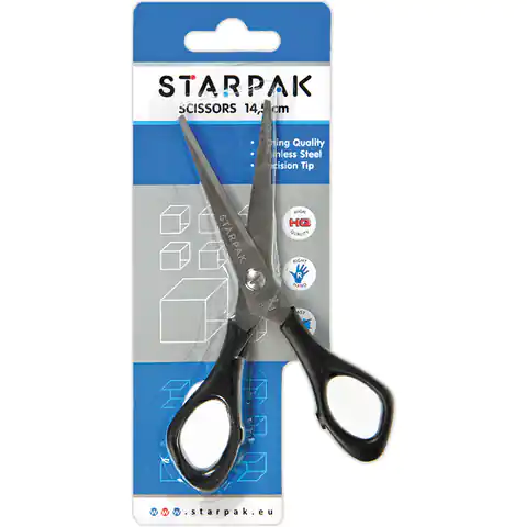 ⁨Nożyczki metalowe 145mm z gumową rączką 141160 STARPAK⁩ w sklepie Wasserman.eu