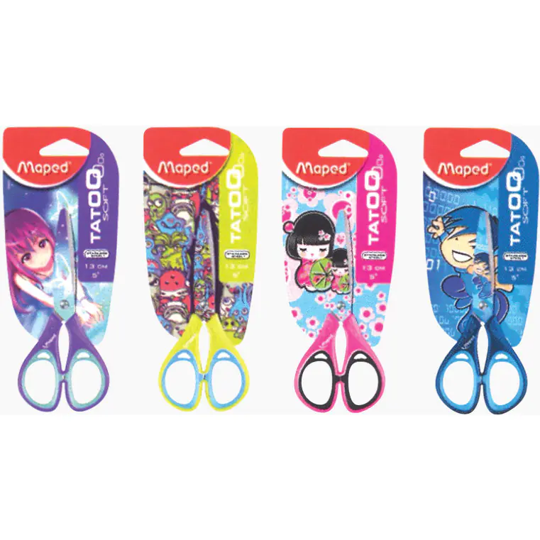 ⁨School scissors 13cm. TATOO 580020 blister MAPED⁩ at Wasserman.eu