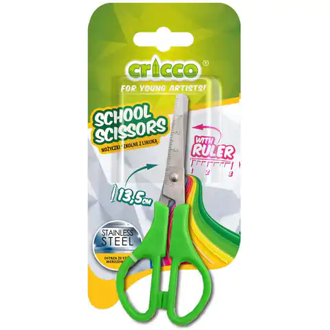 ⁨School scissors with ruler 13,5cm CRICCO⁩ at Wasserman.eu