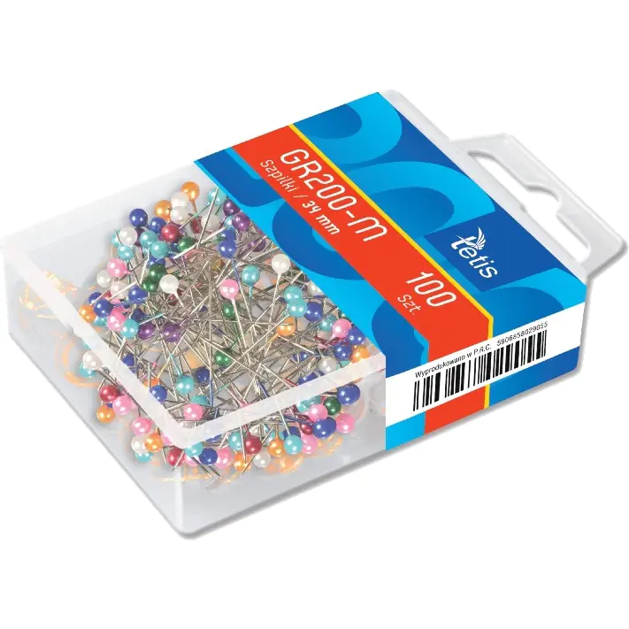 ⁨Pins 34mm color mix (100pcs.) GR200-M TETIS⁩ at Wasserman.eu