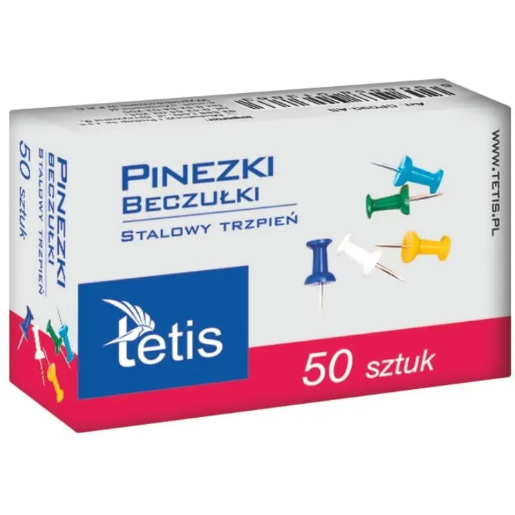 ⁨Pinezki beczułki kolor (50szt) GP100-AB TETIS⁩ w sklepie Wasserman.eu