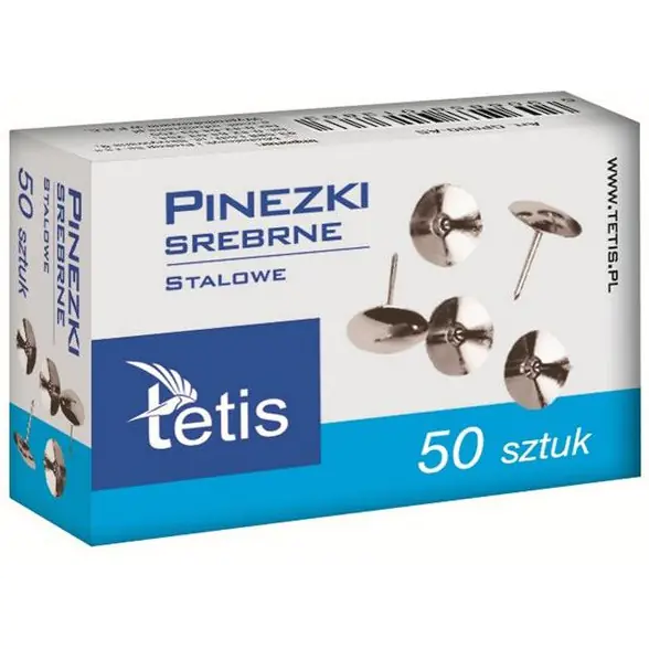 ⁨Pinezka srebrna (50szt.) GP090-AS TETIS⁩ w sklepie Wasserman.eu