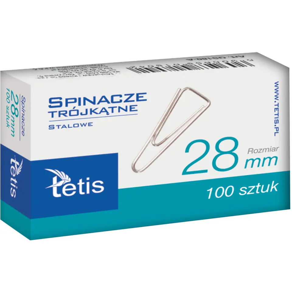 ⁨Spinacz trójkątny 28mm (100szt.) GS180-B TETIS⁩ w sklepie Wasserman.eu