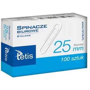 ⁨Spinacze biurowe 25mm (100szt.) GS140-A TETIS⁩ w sklepie Wasserman.eu