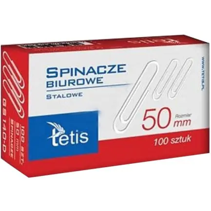 ⁨Spinacze biurowe 50mm (100szt.) GS140-D TETIS⁩ w sklepie Wasserman.eu