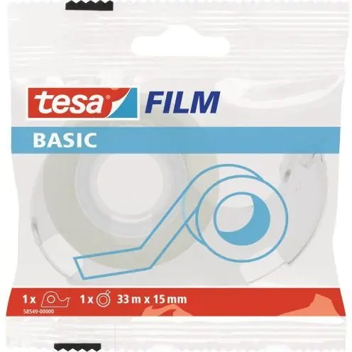 ⁨Taśma biurowa TESA Basic 15x33m z dyspenserem w etui 1szt. 58549⁩ w sklepie Wasserman.eu