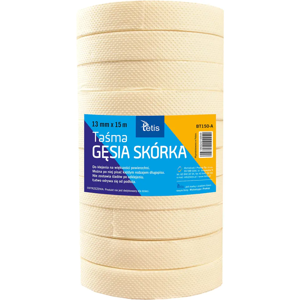 ⁨Taśma GĘSIA SKÓRKA 13mm x 15m BT150-A TETIS⁩ w sklepie Wasserman.eu