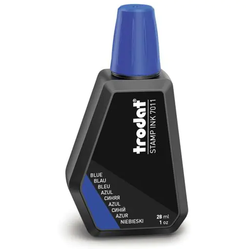 ⁨Ink water for stamps 7011 blue for marking paper 28ml TRODAT⁩ at Wasserman.eu