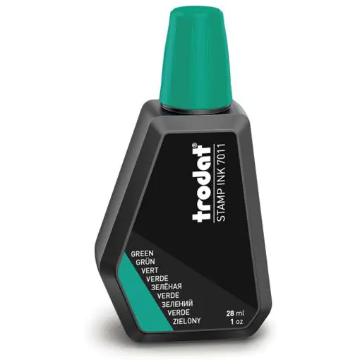 ⁨Water ink for stamps 7011 green for marking paper 28ml TRODAT⁩ at Wasserman.eu