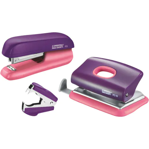 ⁨Stapler F5 and Punch FC10 RAPID No10 10sheets violet/pink 5000372⁩ at Wasserman.eu