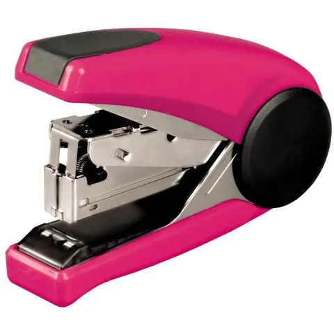 ⁨ONE TOUCH Stapler Pink-Black 24/6 26/6 TETIS GV085-RV⁩ at Wasserman.eu