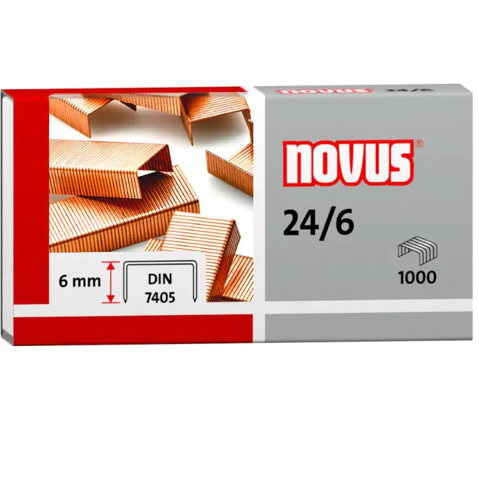 ⁨Staples copper plated 24/6 1000pcs NOVUS 040-0206⁩ at Wasserman.eu