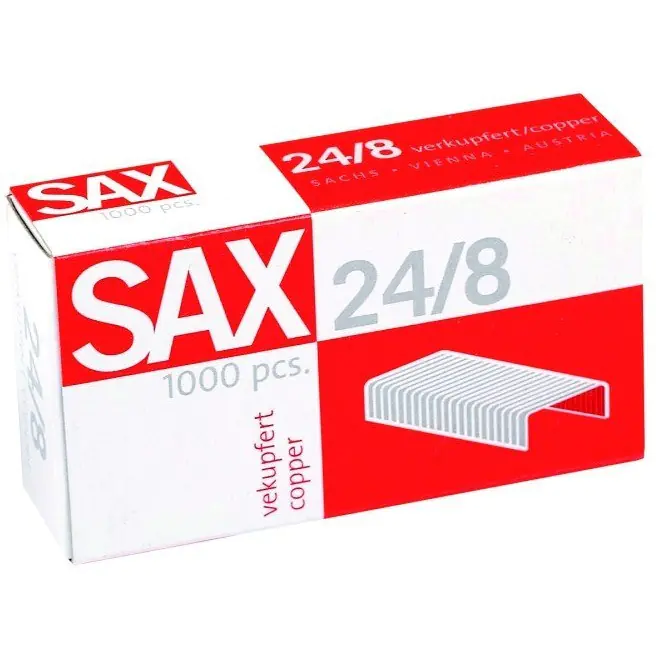 ⁨Zszywki SAX 24/8 miedziane (1000)⁩ w sklepie Wasserman.eu