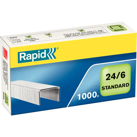 ⁨Zszywki 24/6 Standard (1000szt.) 24855600 RAPID⁩ w sklepie Wasserman.eu