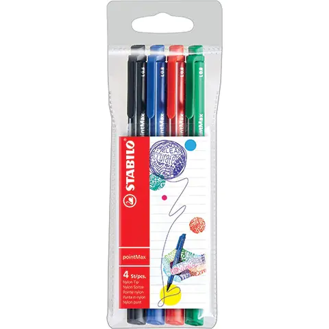 ⁨Fineliner STABILO pointMAX set of 4pcs. 488/4⁩ at Wasserman.eu