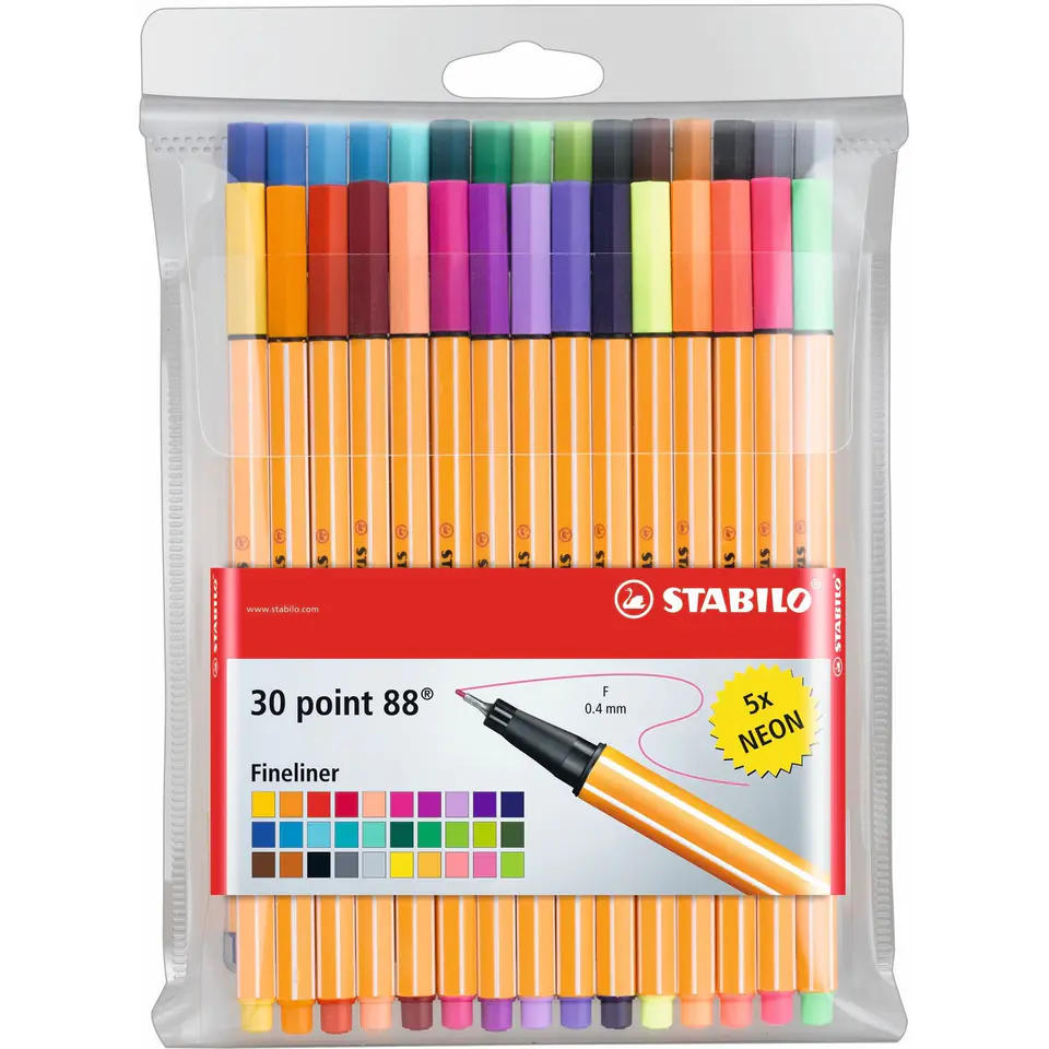 ⁨Fineliner STABILO point 88 set 30pcs 8830-1⁩ at Wasserman.eu