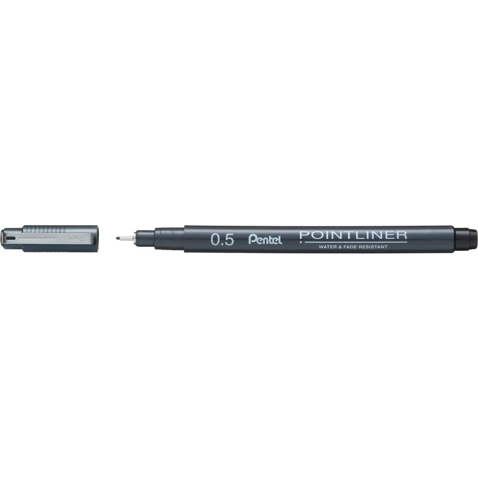 ⁨Fineliner POINTLINER 0,5mm black S20P-5A PENTEL⁩ at Wasserman.eu