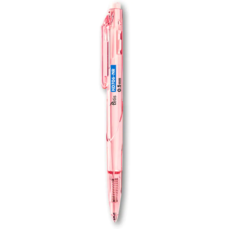 ⁨Długopis automatyczny 0,5mm niebieski różowa obudowa KD706-NR TETIS⁩ w sklepie Wasserman.eu