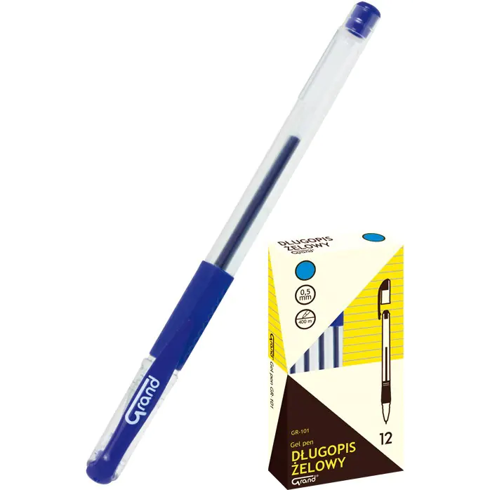 ⁨Pióro żelowe GR101 niebieskie 160-1027 GRAND⁩ w sklepie Wasserman.eu