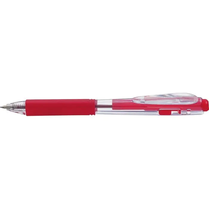 ⁨Długopis PENTEL BK437 z gumowym uchwytem automatyczny czerwony⁩ w sklepie Wasserman.eu