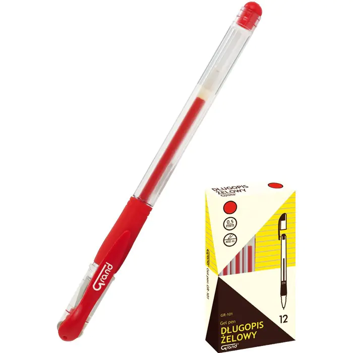 ⁨Gel pen GR101 red GRAND 160-1026⁩ at Wasserman.eu