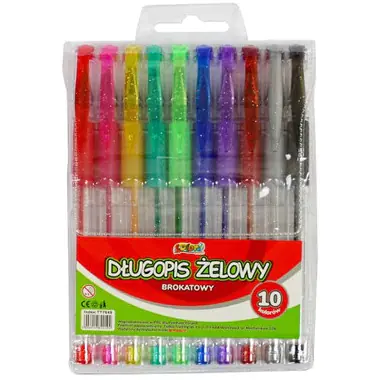 ⁨Długopis żelowy brokatowy10 kolorów KOLORI TT7649⁩ w sklepie Wasserman.eu