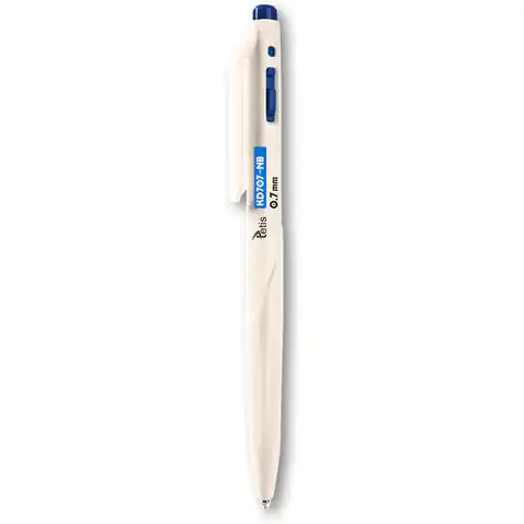 ⁨Długopis automatyczny 0,7mm niebieski biała obudowa KD707-NB TETIS⁩ w sklepie Wasserman.eu