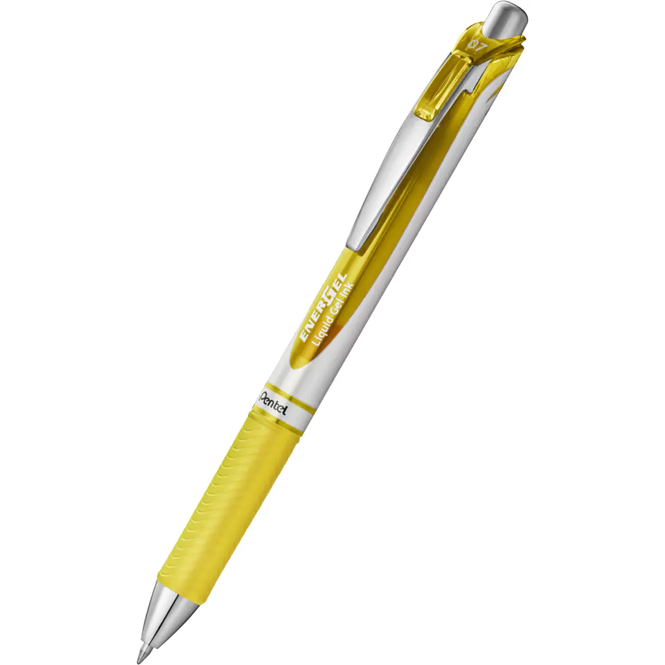 ⁨Pióro kulkowe ENERGEL BL77 żółte 0,7mm PENTEL⁩ w sklepie Wasserman.eu
