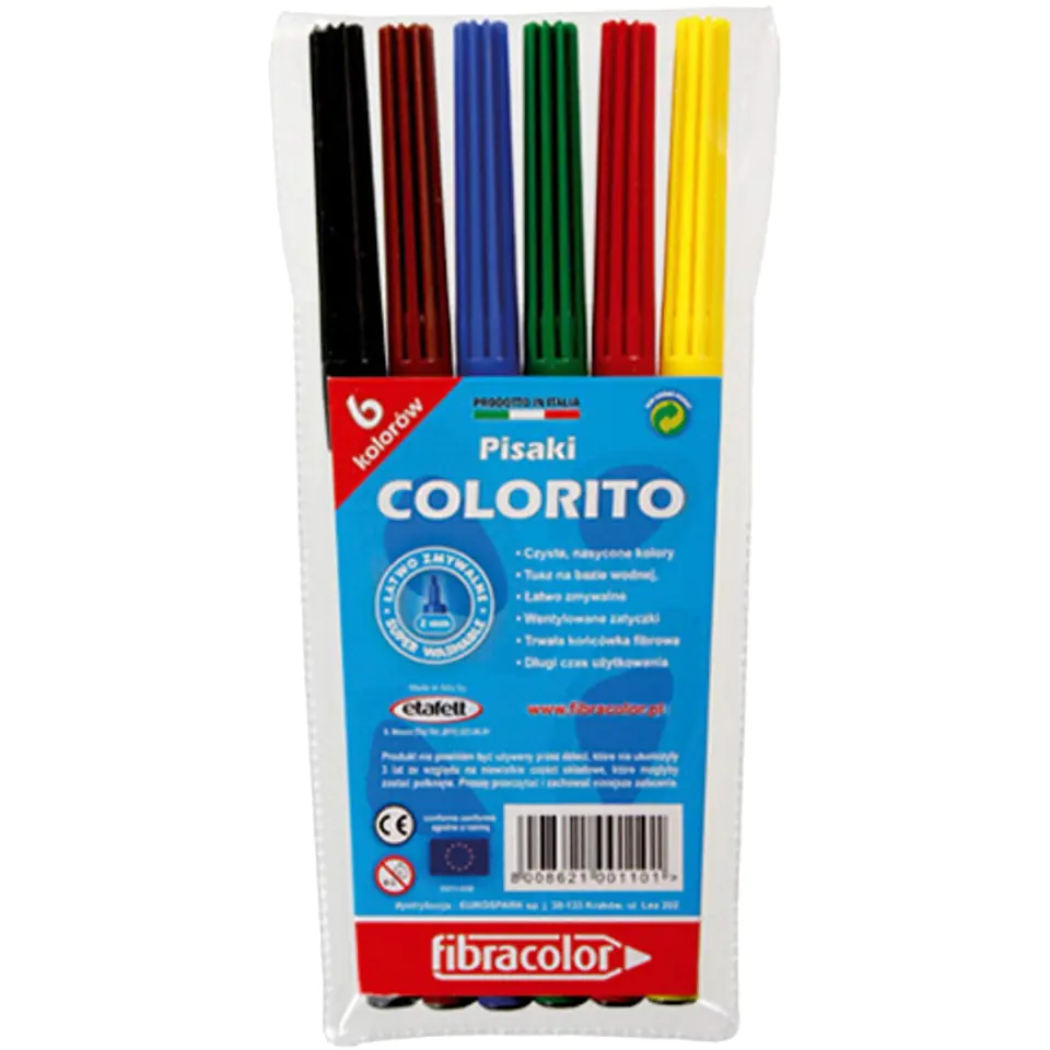 ⁨Flamastry FIBRACOLOR 6kol.⁩ w sklepie Wasserman.eu