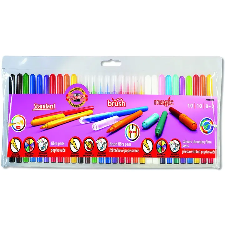 ⁨Mix markers 30pcs. 10 school, 10 magic, 10 brush 771629 KOH-I-NOOR⁩ at Wasserman.eu