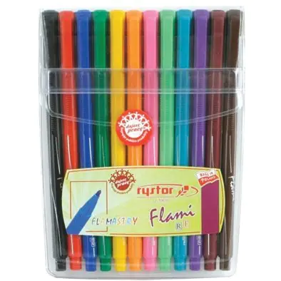⁨Flami RF-1mm felt-tip pens 6pcs in RYSTOR case⁩ at Wasserman.eu