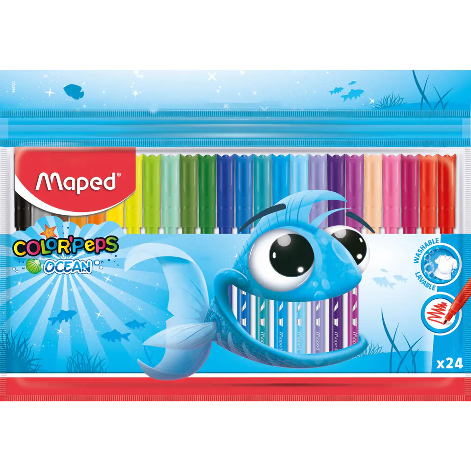 ⁨COLORPEPS OCEAN felt-tip pens 24 colors ETUI 845722 MAPED⁩ at Wasserman.eu