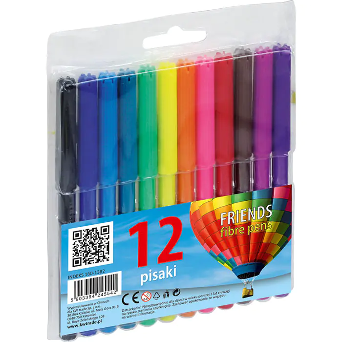 ⁨FRIENDS fibre pens 12colours 160-1382⁩ at Wasserman.eu