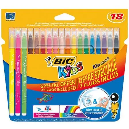 ⁨Flamastry 15+3fluo KID COULEUR 921359/937511 BIC⁩ w sklepie Wasserman.eu