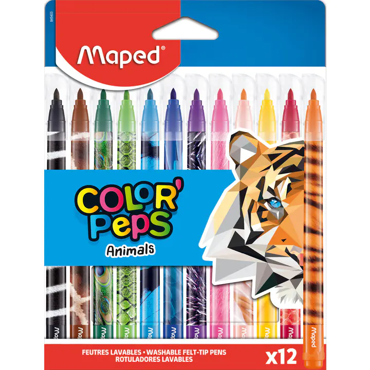 ⁨Flamastry Colorpeps animals 12 szt. 845403⁩ w sklepie Wasserman.eu