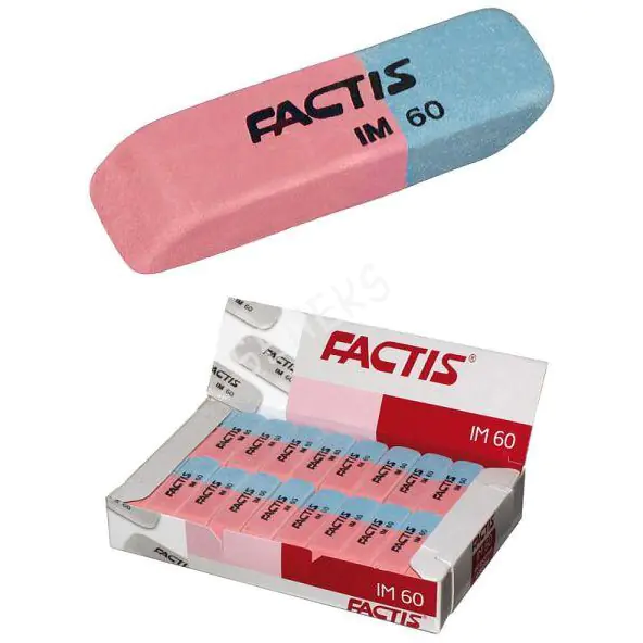 ⁨School eraser small double-sided (60pcs.) IM 60 FACTIS⁩ at Wasserman.eu