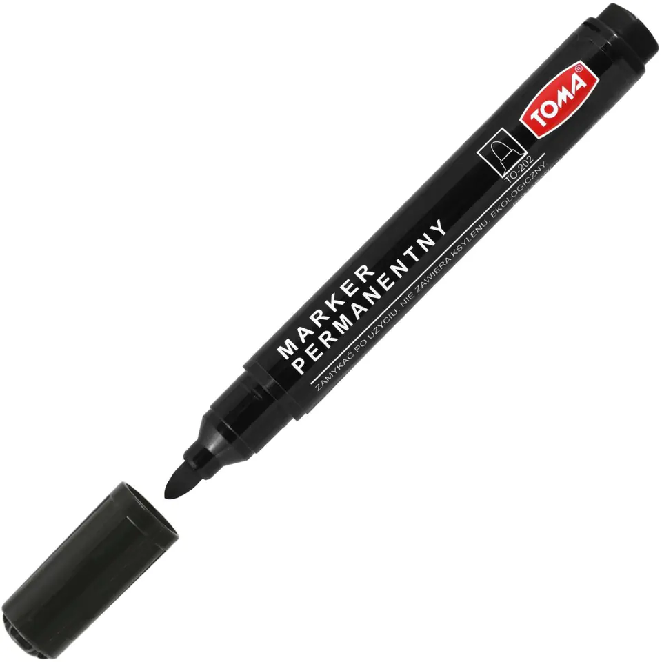 ⁨Permanent marker round tip black TO-202 TOMA⁩ at Wasserman.eu