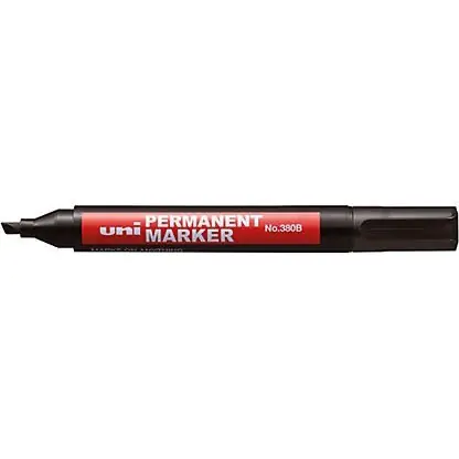 ⁨Marker permanentny UNI NO-380 ścięty czerwony⁩ w sklepie Wasserman.eu