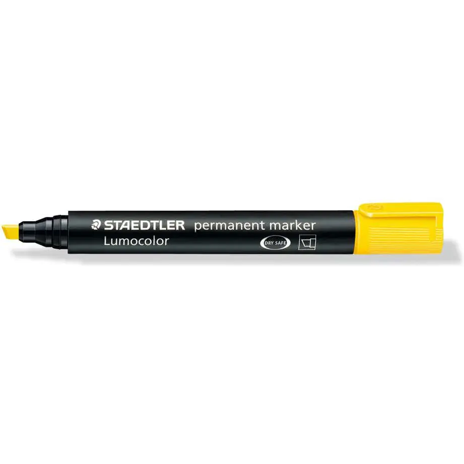 ⁨Marker 350-1 żółty STAEDTLER LUMOCOLOR permamentny ścięty⁩ w sklepie Wasserman.eu