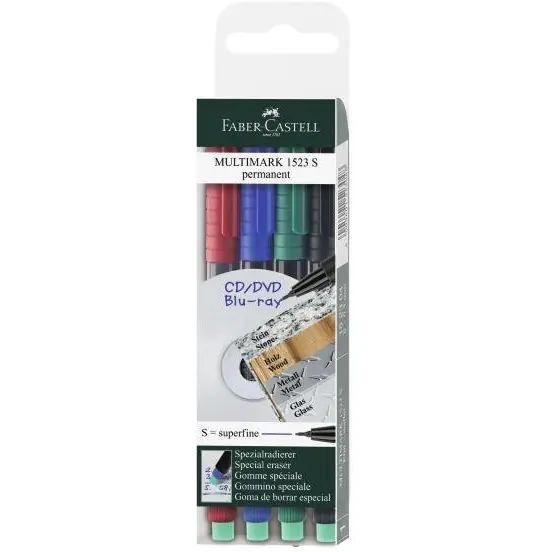 ⁨Foil with eraser S 0.4mm set 4colors 152304 FABER CASTELL⁩ at Wasserman.eu