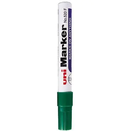⁨Marker permanentny UNI NO-520 okrągły zielony⁩ w sklepie Wasserman.eu