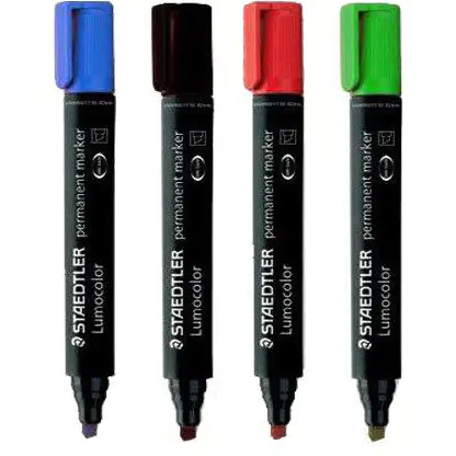 ⁨Marker 350-3 niebieski STAEDTLER LUMOCOLOR permamentny ścięty⁩ w sklepie Wasserman.eu