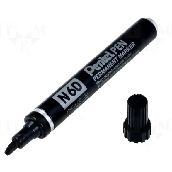 ⁨Marker wodoodporny N60-AE ścięty czarny PENTEL⁩ w sklepie Wasserman.eu