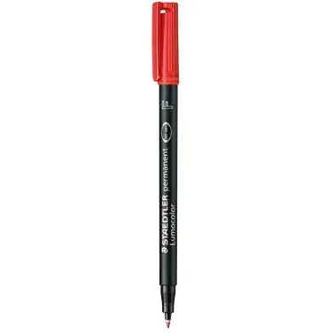 ⁨Foliopis permanentny F 318 czerwony STAEDTLER LUMOCOLOR S318-2⁩ w sklepie Wasserman.eu
