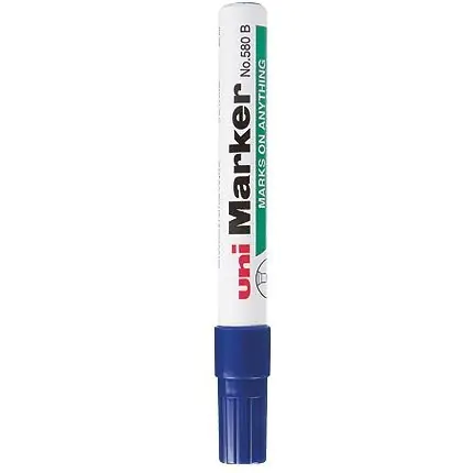 ⁨Marker permanentny UNI NO-580 ścięty niebieski⁩ w sklepie Wasserman.eu