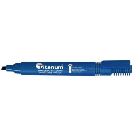 ⁨Marker permanentny ścięty niebieski PY1026-02 TITANUM⁩ w sklepie Wasserman.eu