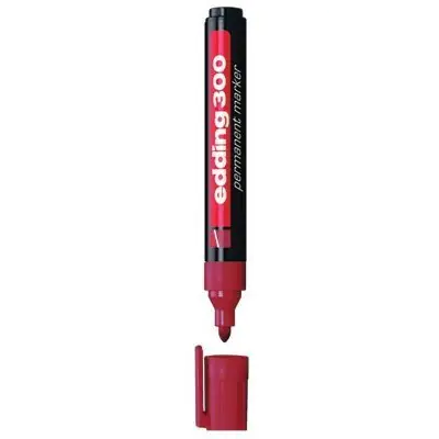 ⁨Marker permanentny 300-2 czerwony okrągła końcówka 300/002/CZ EDDING⁩ w sklepie Wasserman.eu