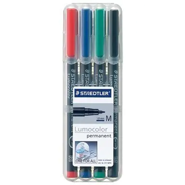 ⁨Foliopis permanentny M317 WP4 etui 4szt. STAEDTLER CD BK4 S317WP4⁩ w sklepie Wasserman.eu