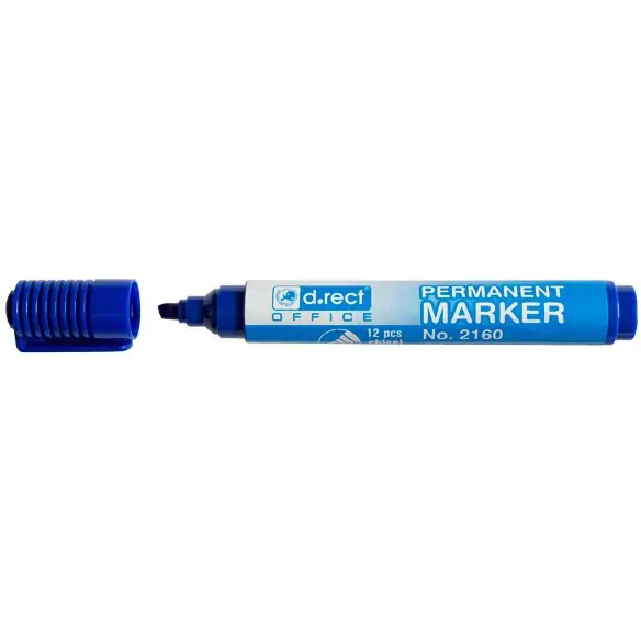 ⁨Marker permanentny 2160 niebieski ścięta końcówka 101123 D.RECT⁩ w sklepie Wasserman.eu